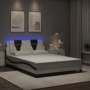 Okvir kreveta Viana s LED-om bez madracabijelo-crni 120 x 200 cm