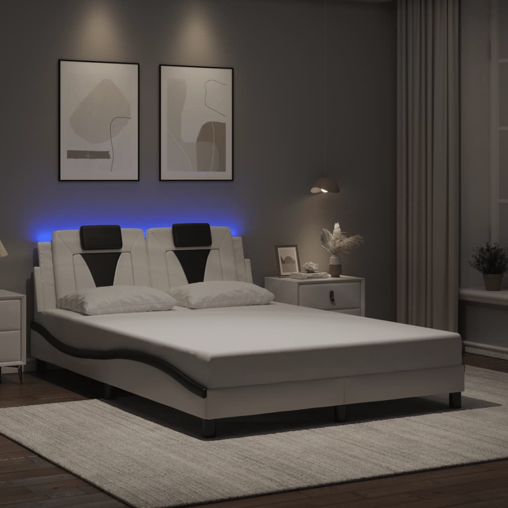Okvir kreveta Viana s LED-om bez madracabijelo-crni 120 x 200 cm