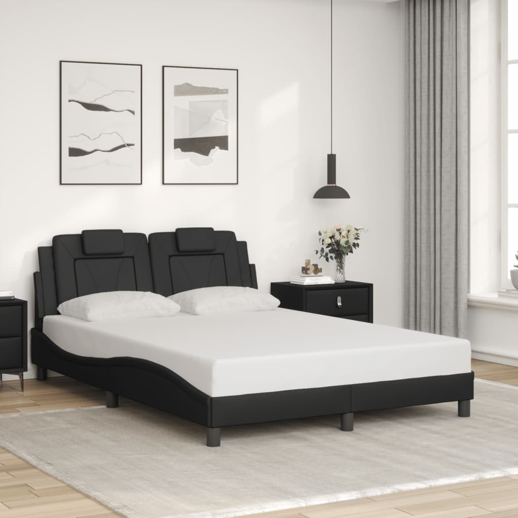 Okvir za krevet Viana s LED-om bez madraca crni 140x190 cm