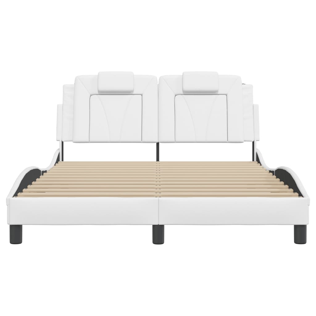 Okvir kreveta Viana s LED-om bez madraca bijeli 140x190 cm