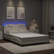 Okvir kreveta Viana s LED-om bez madraca bijeli 140x190 cm