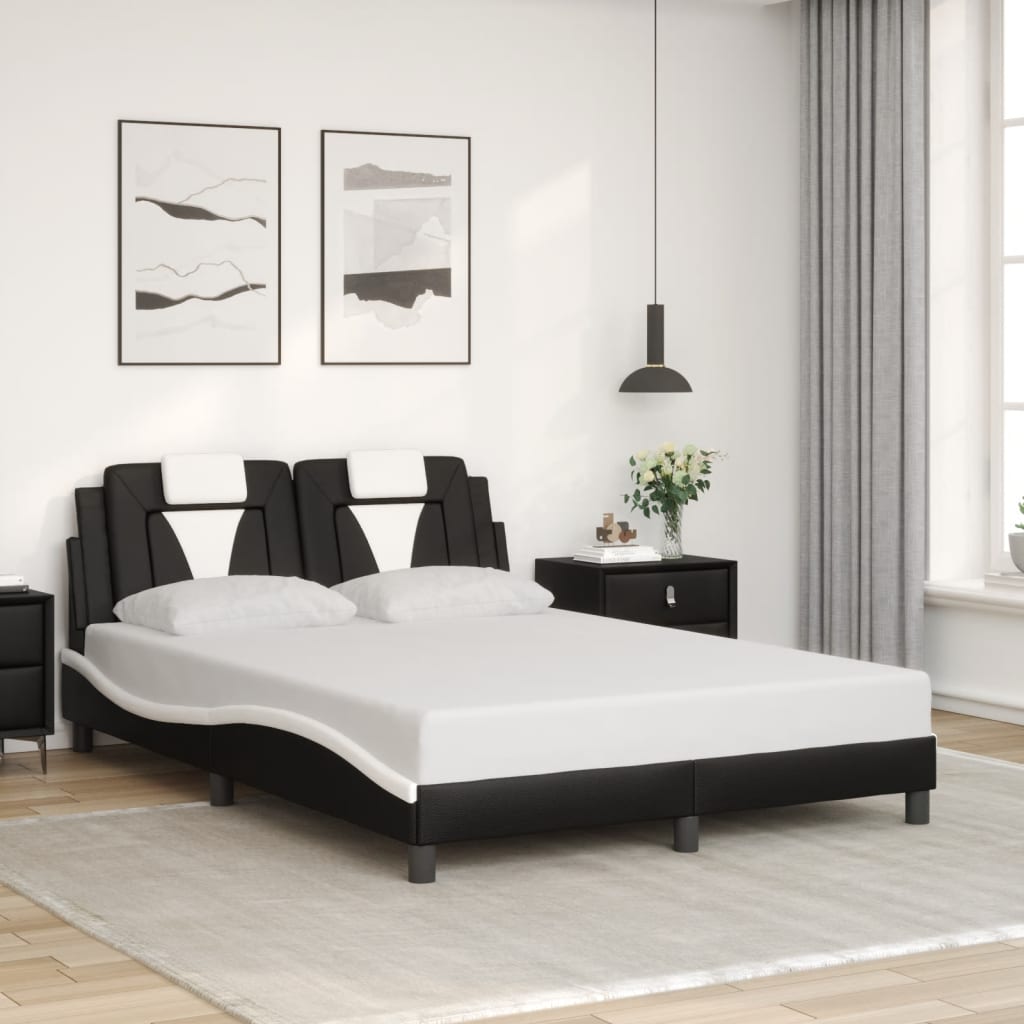 Okvir kreveta Viana s LED-om bez madracacrno-bijeli 140 x 190 cm