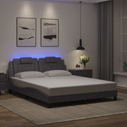 Okvir kreveta Viana s LED-om bez madraca sivi 160 x 200 cm