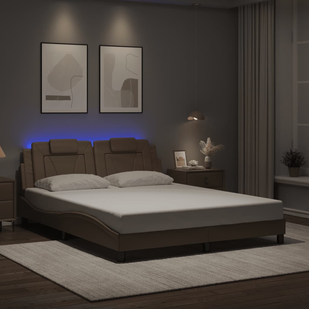 Okvir kreveta Viana s LED-om bez madracaboja cappuccina 160 x 200 cm