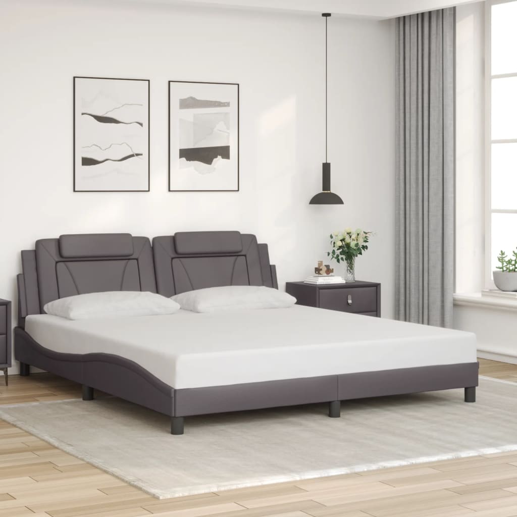 Okvir kreveta Viana s LED-om bez madraca sivi 180 x 200 cm