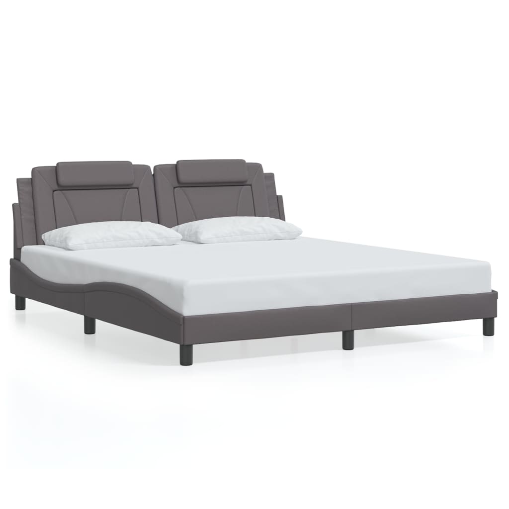 Okvir kreveta Viana s LED-om bez madraca sivi 180 x 200 cm