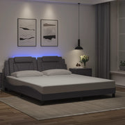 Okvir kreveta Viana s LED-om bez madraca sivi 180 x 200 cm