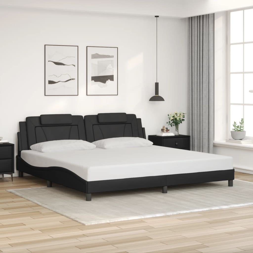 Okvir kreveta Viana s LED-om bez madraca crni 200 x 200 cm