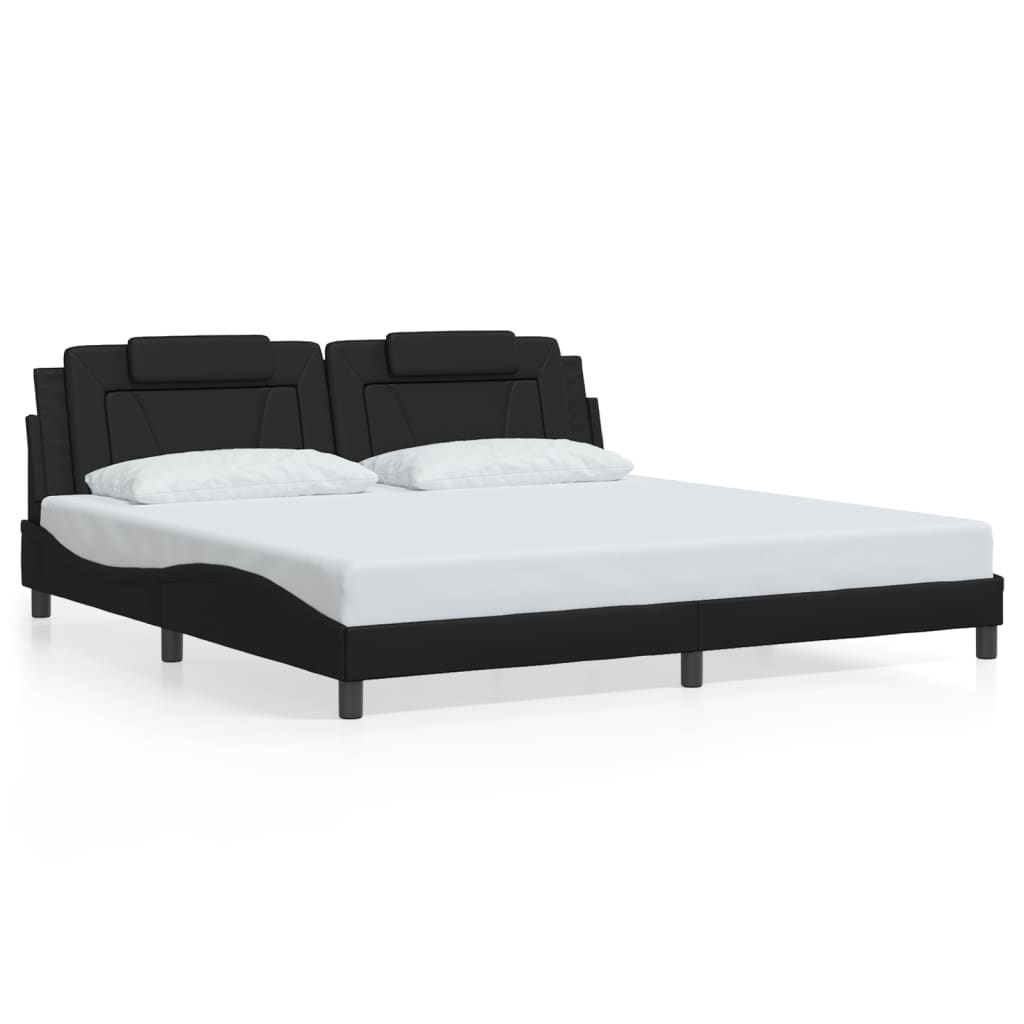 Okvir kreveta Viana s LED-om bez madraca crni 200 x 200 cm