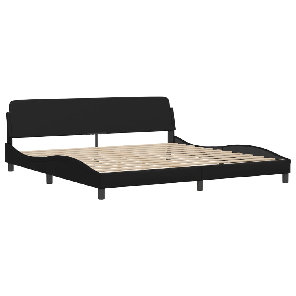 Okvir kreveta Viana s LED-om bez madraca crni 200 x 200 cm