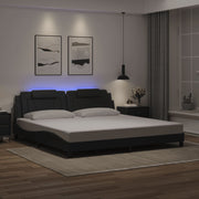 Okvir kreveta Viana s LED-om bez madraca crni 200 x 200 cm