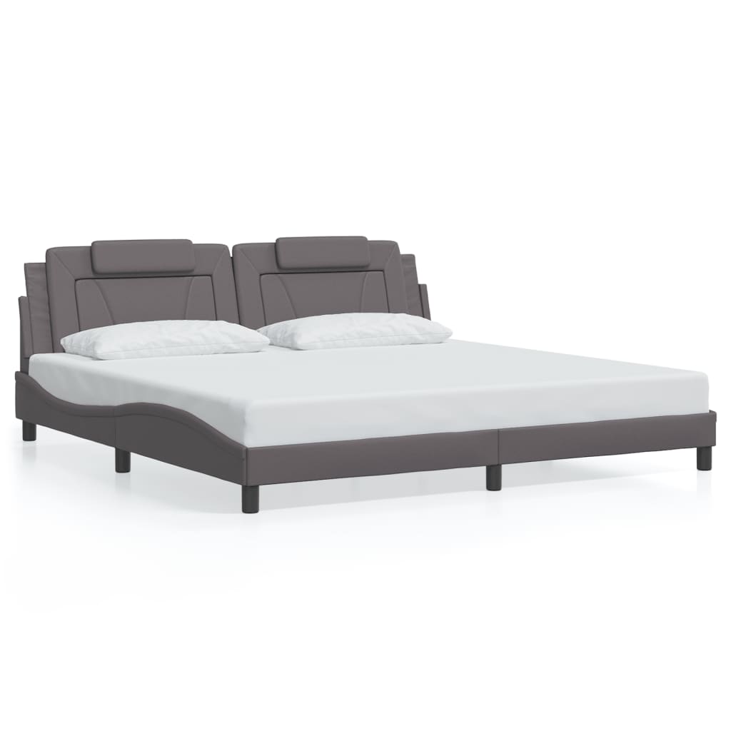 Okvir kreveta Viana s LED-om bez madraca sivi 200 x 200 cm
