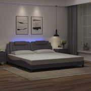 Okvir kreveta Viana s LED-om bez madraca sivi 200 x 200 cm