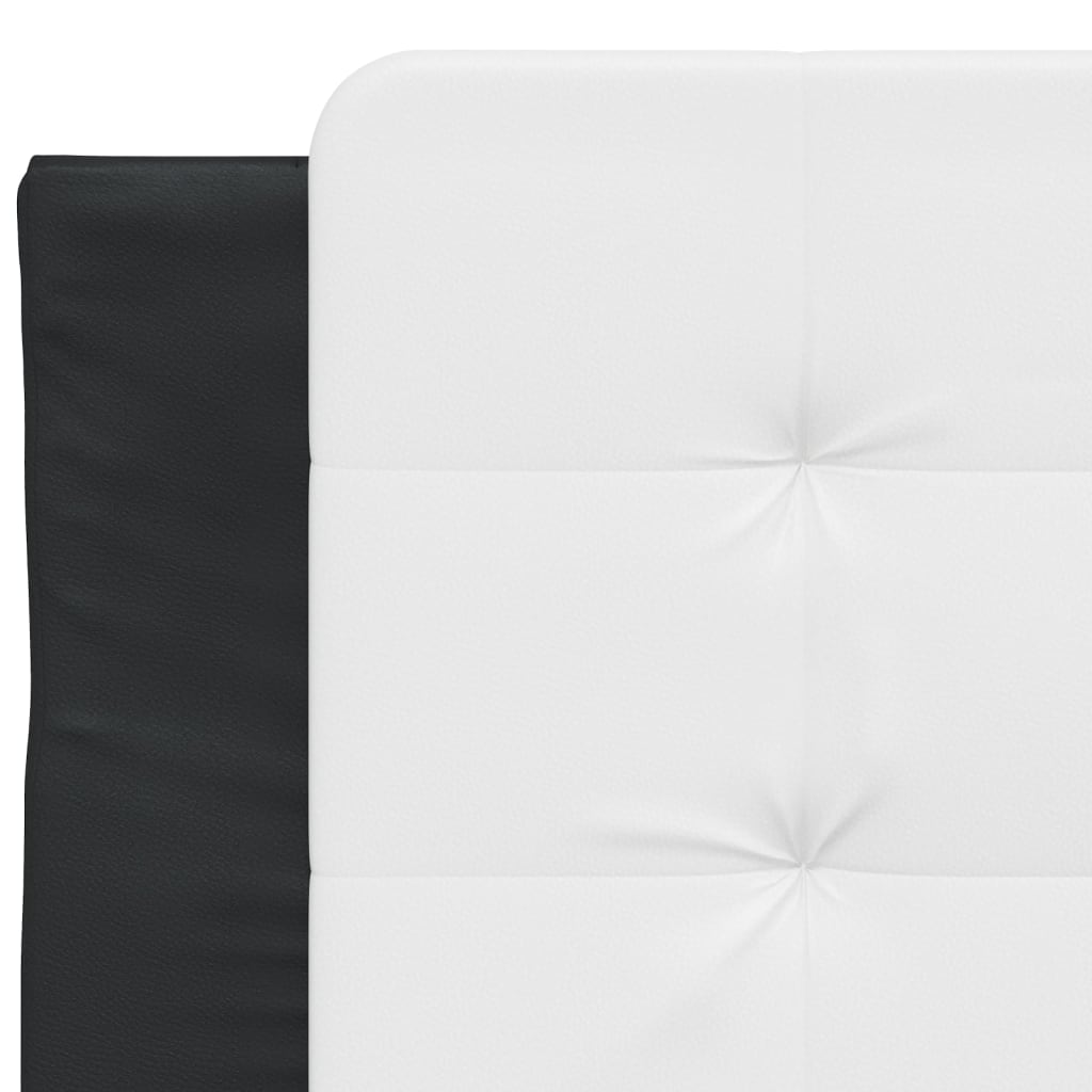 Okvir kreveta s LED-om bez madraca Zadar crno-bijeli 90x200 cm