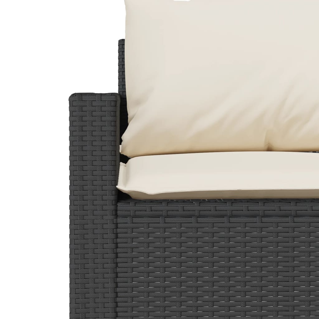 6-dijelni set vrtnih sofa s jastucima crni od poliratana Crna 177 x 70 x 68 cm