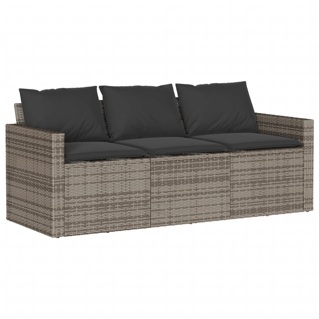 6-dijelni set vrtnih sofa od poliratana s jastucima sivi