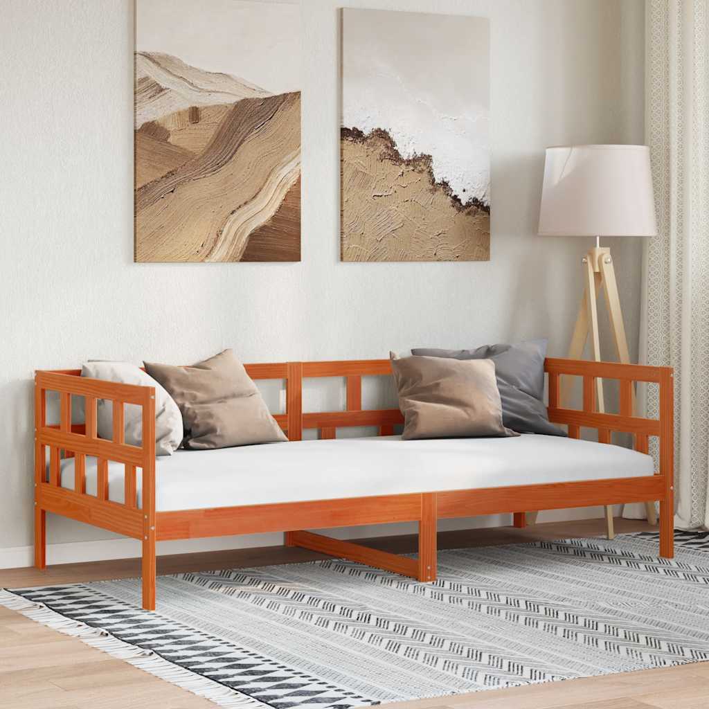 Dnevni krevet bez madraca voštano smeđi 90 x 200 cm od borovine