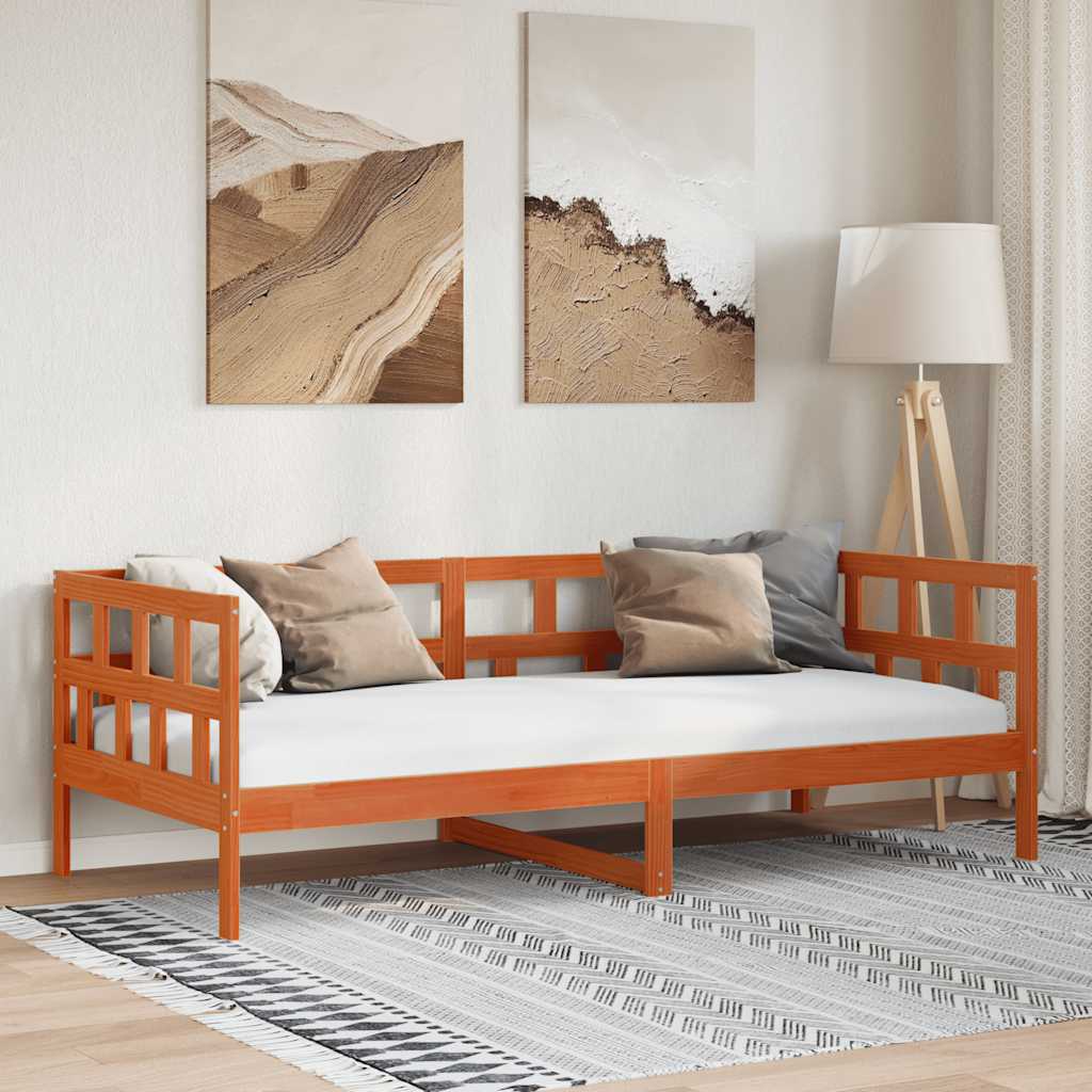 Dnevni krevet bez madraca voštano smeđi 80 x 200 cm od borovine