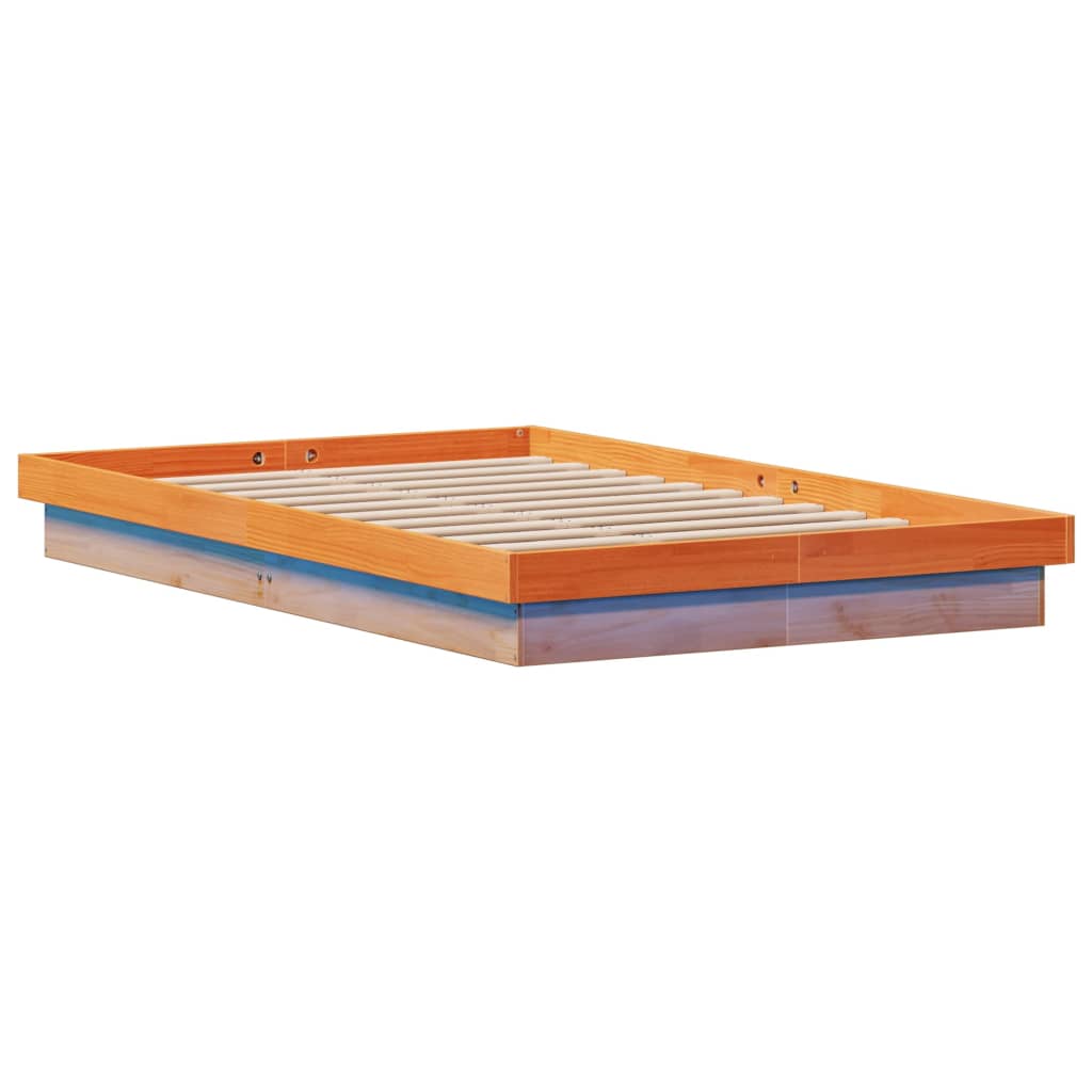 LED okvir kreveta voštano smeđi 120x190 cm od masivne borovine
