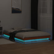 LED okvir kreveta voštano smeđi 120x190 cm od masivne borovine