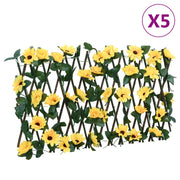 Proširiva rešetka umjetnog bršljana 5 kom 5 kom žuta 180x30cm