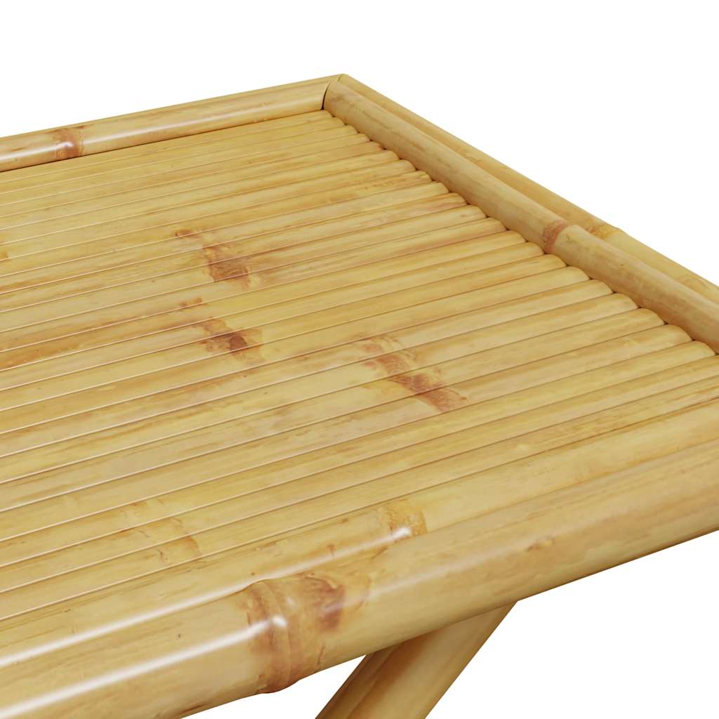 3-dijelni sklopivi bistro set s krem bijelim jastucima bambus