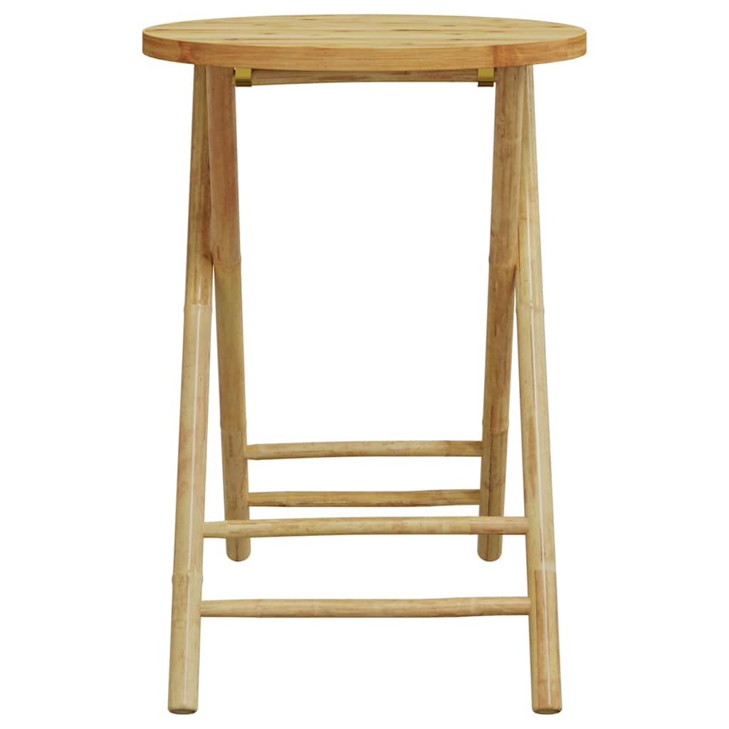 3-dijelni sklopivi bistro set s krem bijelim jastucima bambus