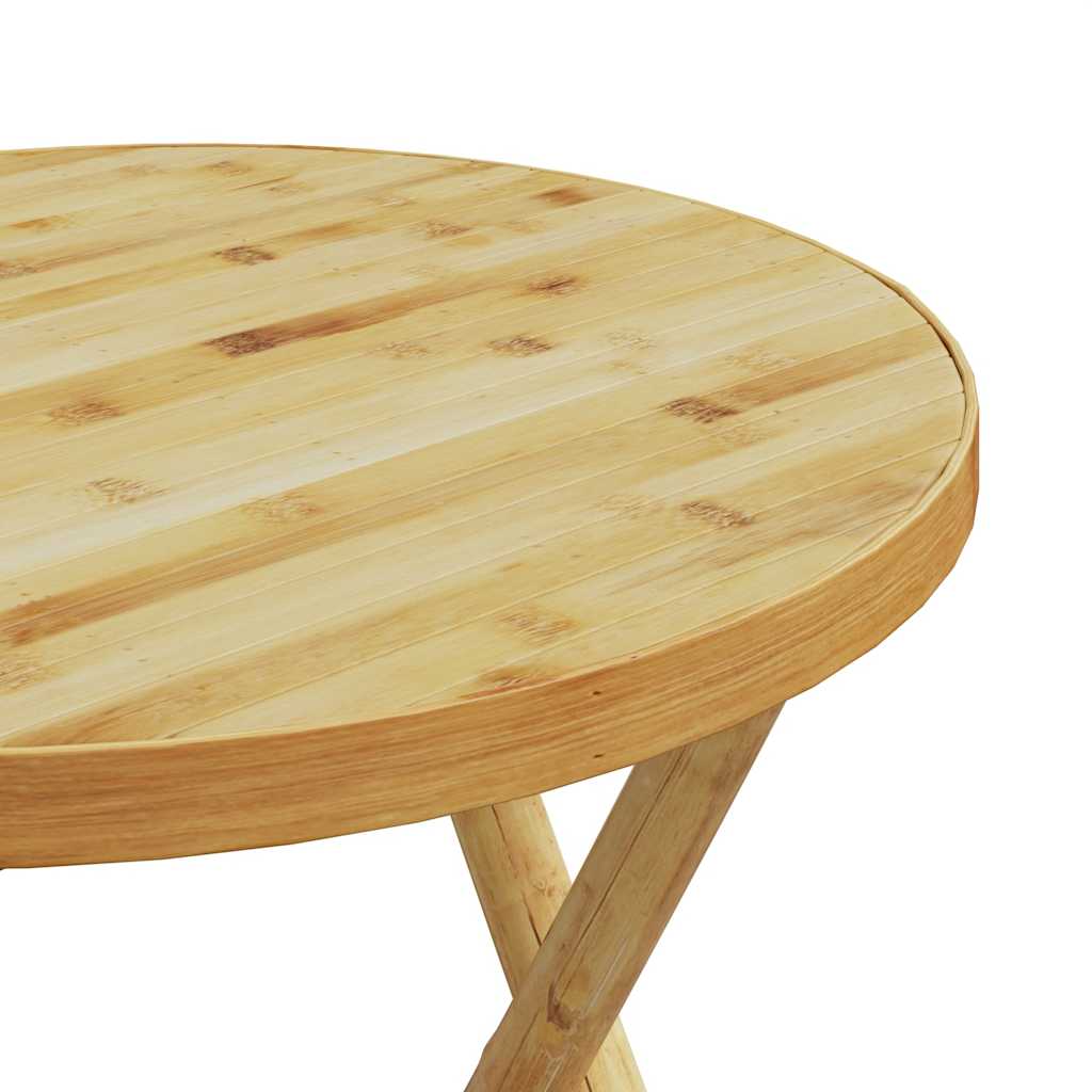 3-dijelni sklopivi bistro set s krem bijelim jastucima bambus