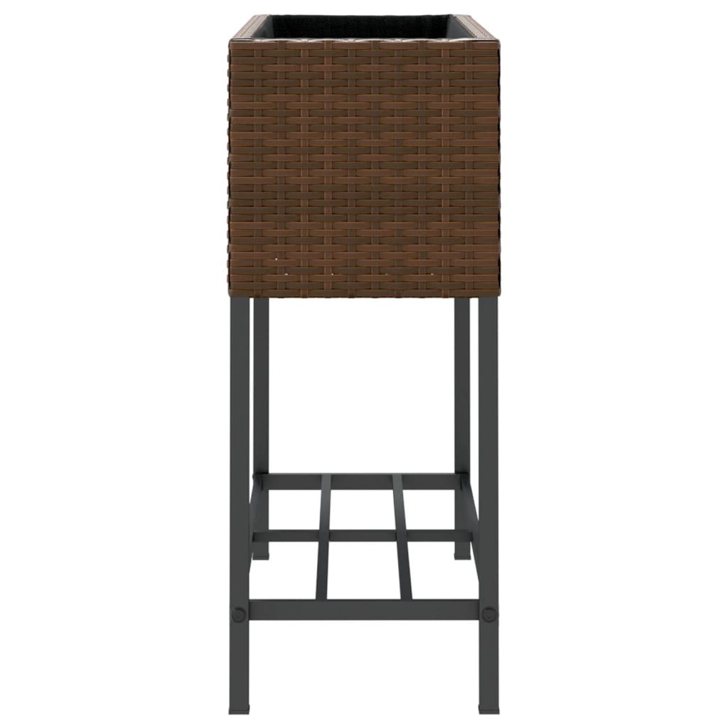 Vrtne sadilice s policom 2 kom smeđe 70 x 28 x 70 cm poliratan