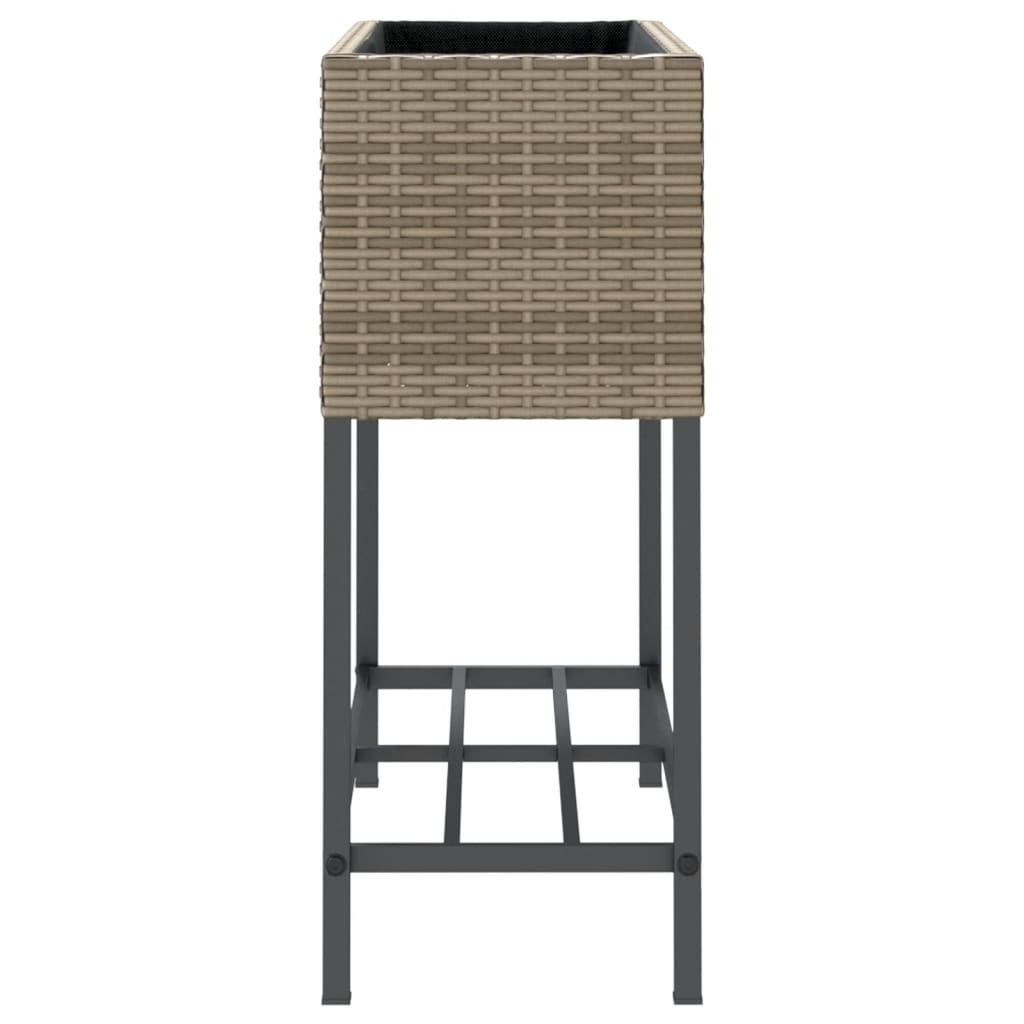 Vrtne sadilice s policom 2 kom sive 70 x 28 x 70 cm poliratan
