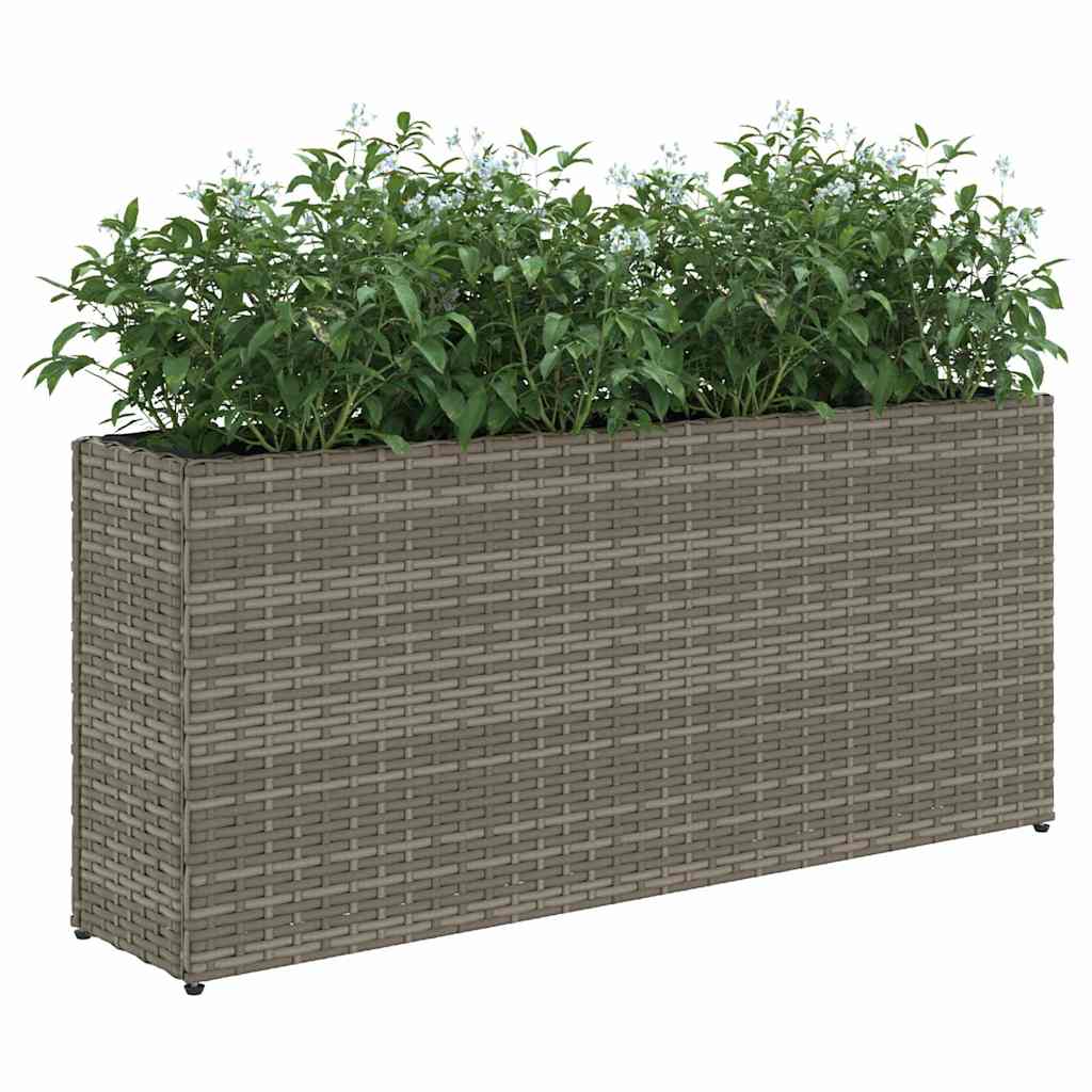 Vrtne sadilice s 2 posude 2 kom sive 90 x 20 x 40 cm poliratan