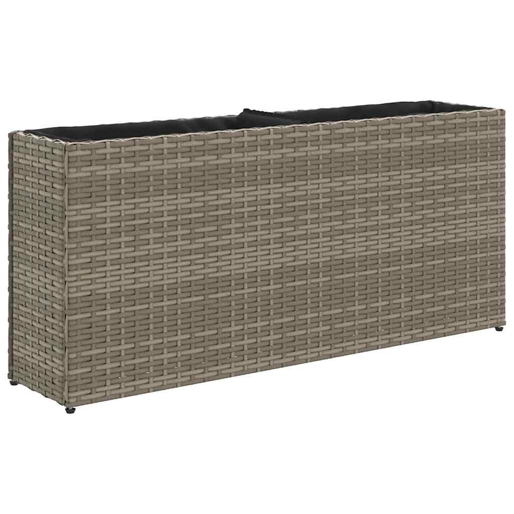 Vrtne sadilice s 2 posude 2 kom sive 90 x 20 x 40 cm poliratan