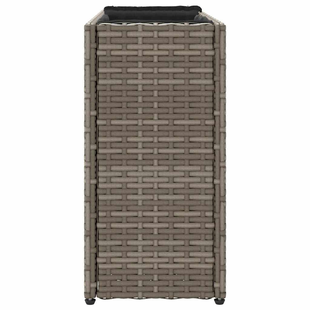 Vrtne sadilice s 2 posude 2 kom sive 90 x 20 x 40 cm poliratan