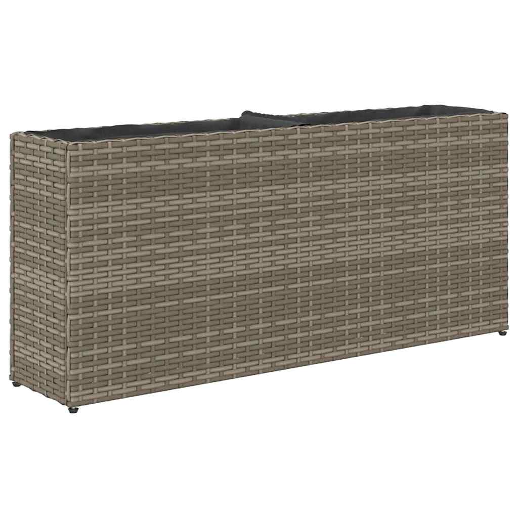 Vrtne sadilice s 2 posude 2 kom sive 90 x 20 x 40 cm poliratan