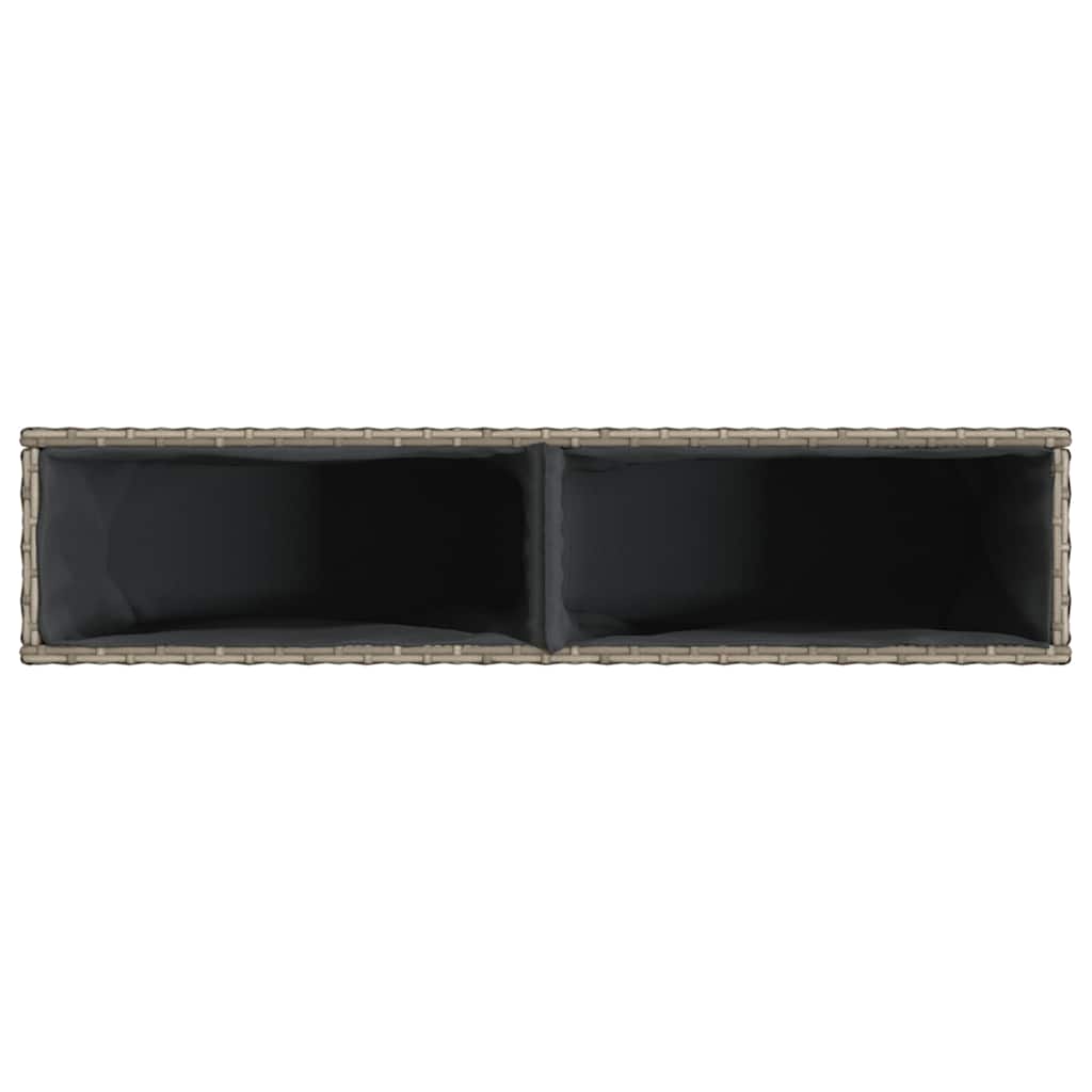 Vrtne sadilice s 2 posude 2 kom sive 90 x 20 x 40 cm poliratan