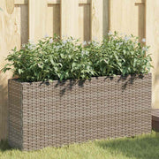 Vrtne sadilice s 2 posude 2 kom sive 90 x 20 x 40 cm poliratan