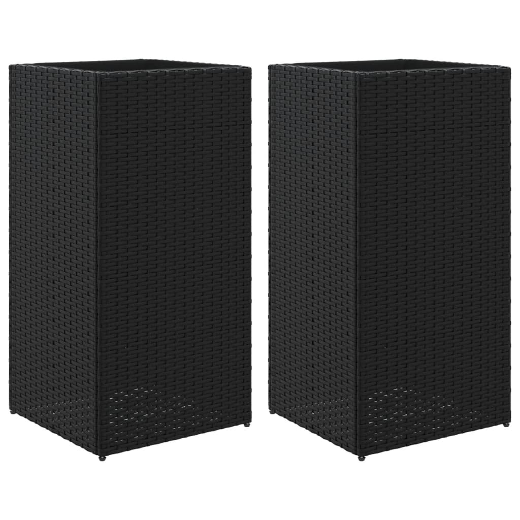 Vrtne sadilice 2 kom crna 40 x 40 x 80 cm od poliratana