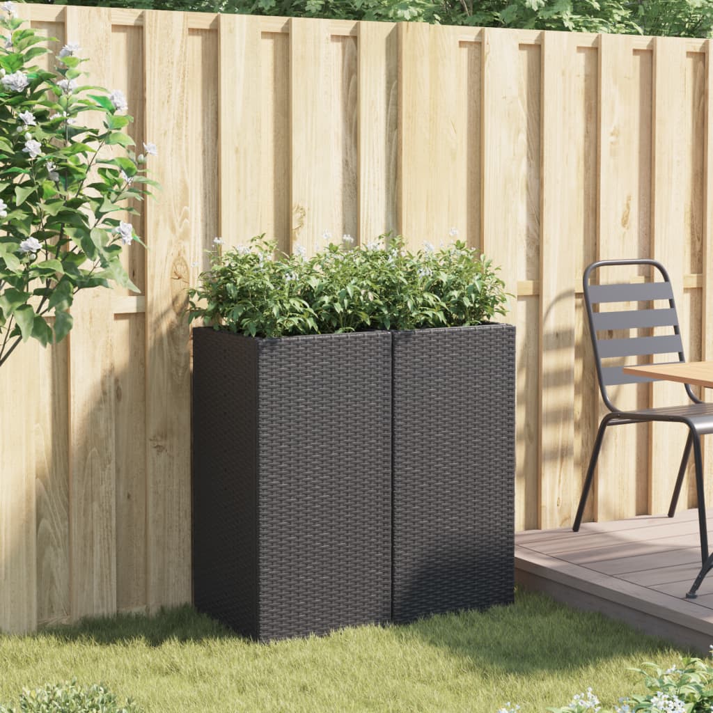 Vrtne sadilice 2 kom crna 40 x 40 x 80 cm od poliratana