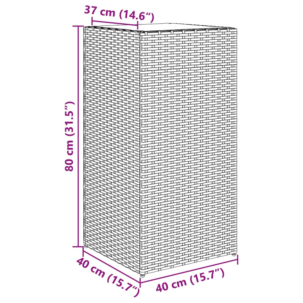 Vrtne sadilice 2 kom crna 40 x 40 x 80 cm od poliratana