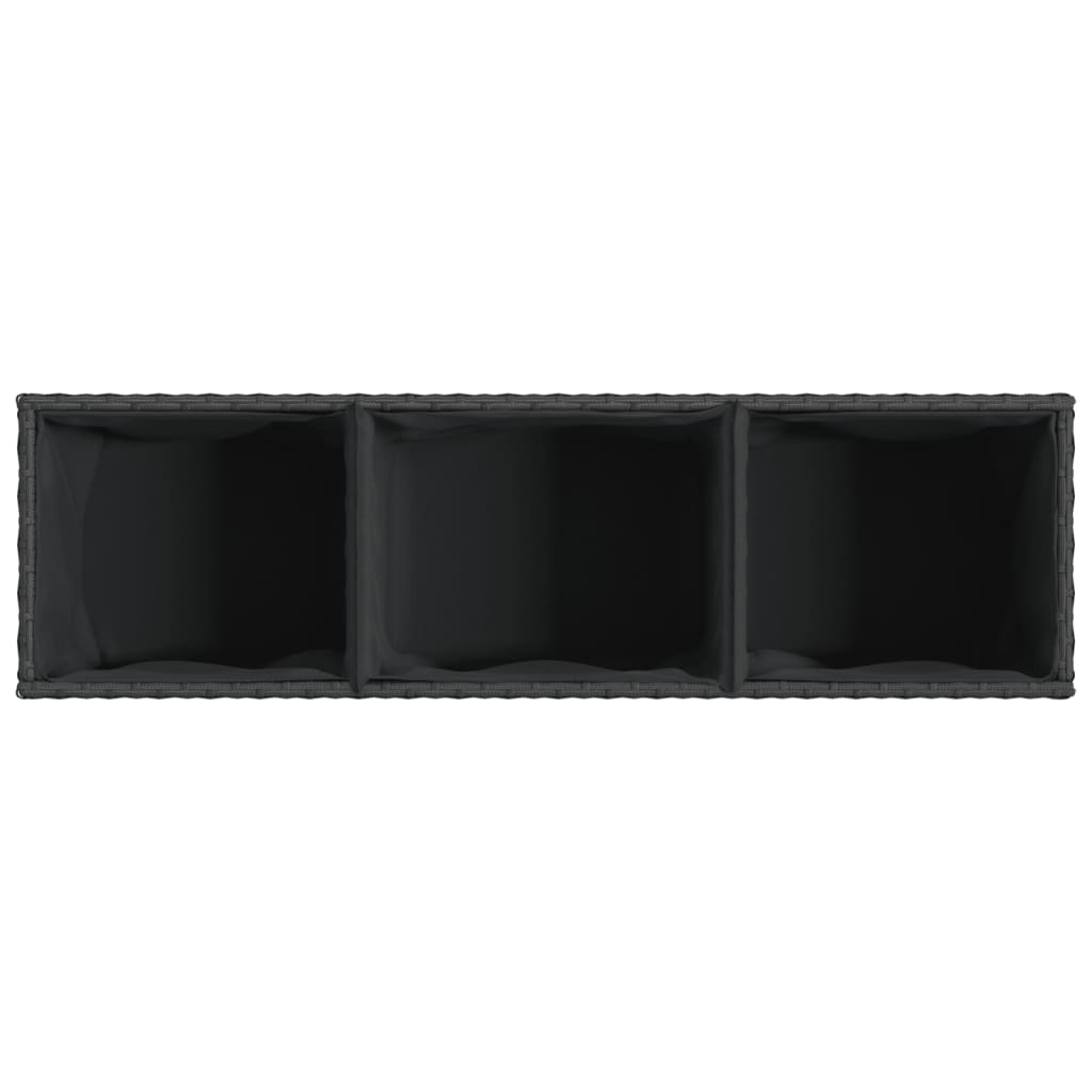 Vrtne sadilice s kotačima 2 kom crna 107x32x38 cm poliratan