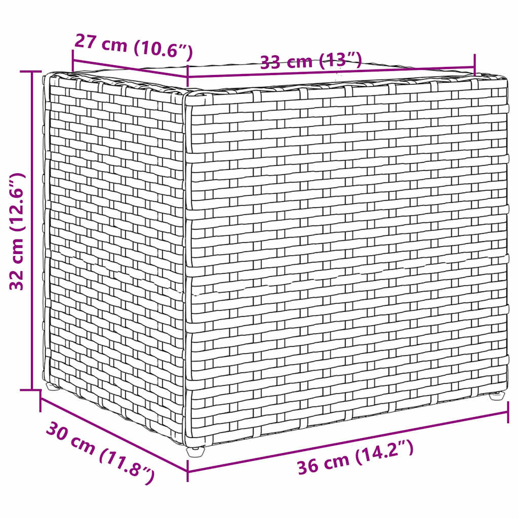 Vrtne sadilice 2 kom crna 36 x 30 x 32 cm od poliratana