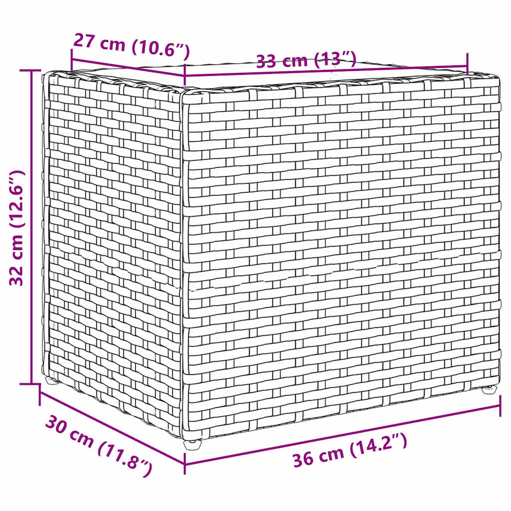 Vrtne sadilice 2 kom siva 36 x 30 x 32 cm od poliratana