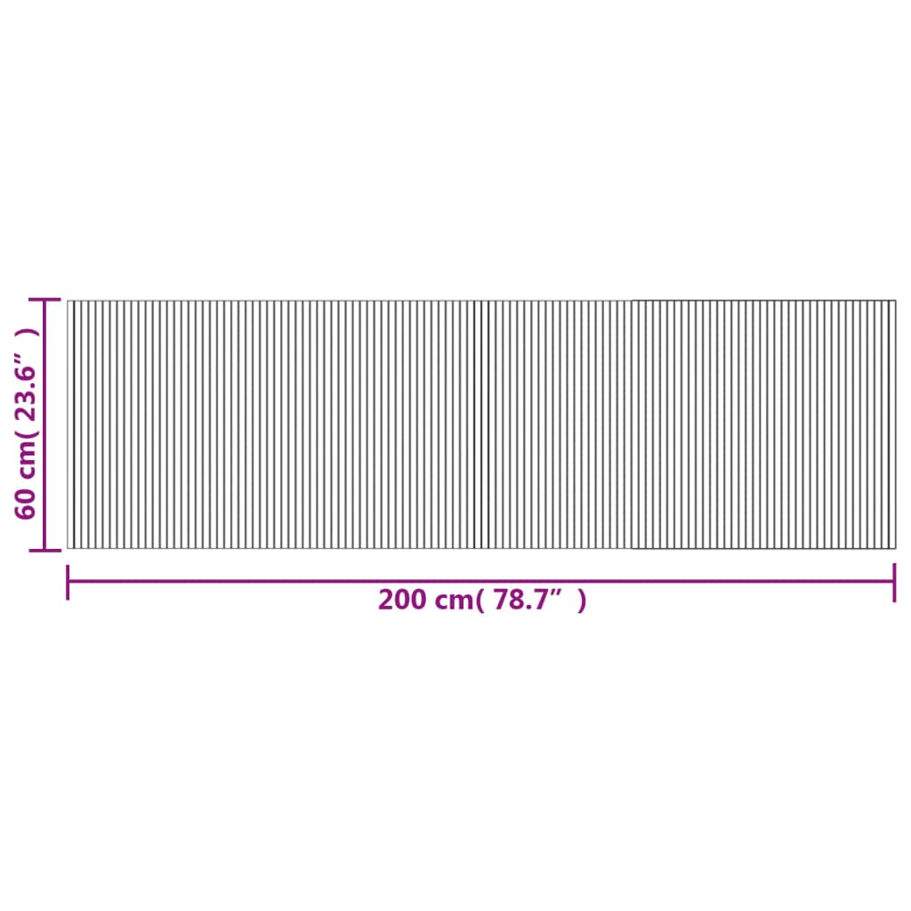 Tepih pravokutni sivi 60 x 200 cm od bambusa