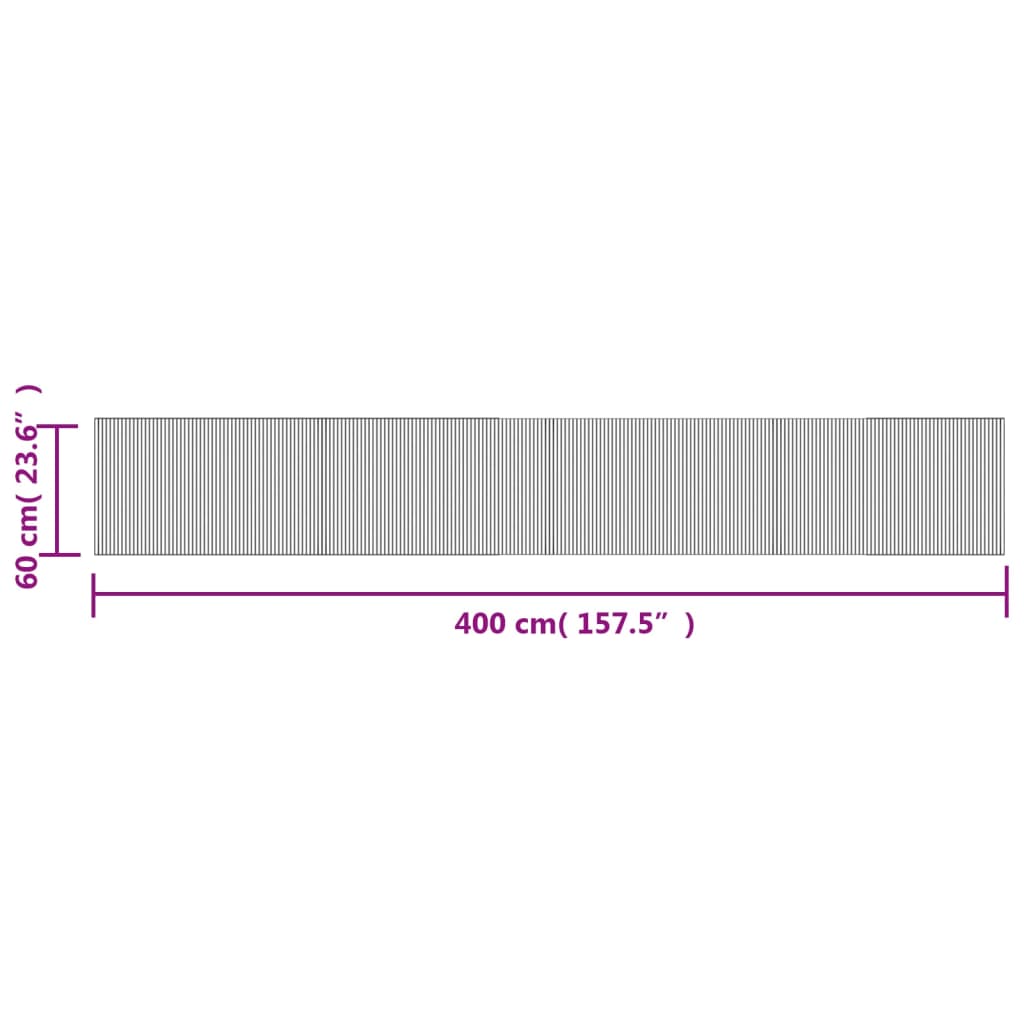 Tepih pravokutni crni 60 x 400 cm od bambusa