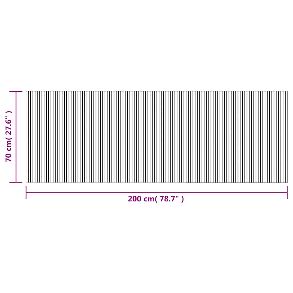 Tepih pravokutni smeđi 70 x 200 cm od bambusa