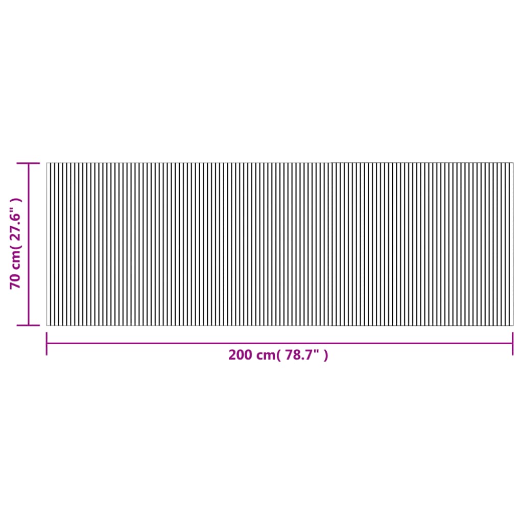 Tepih pravokutni svijetli prirodni 70 x 200 cm od bambusa