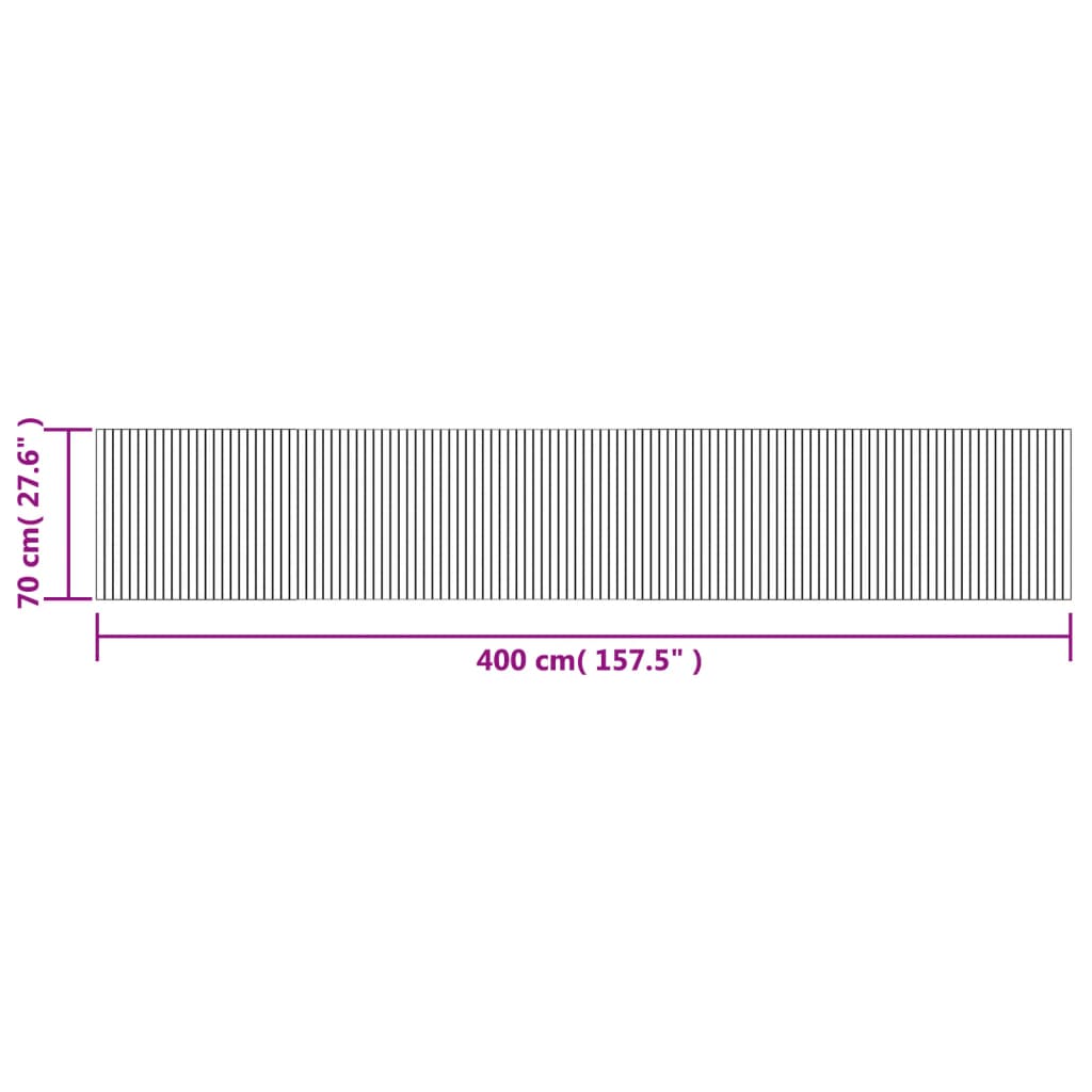 Tepih pravokutni crni 70 x 400 cm od bambusa