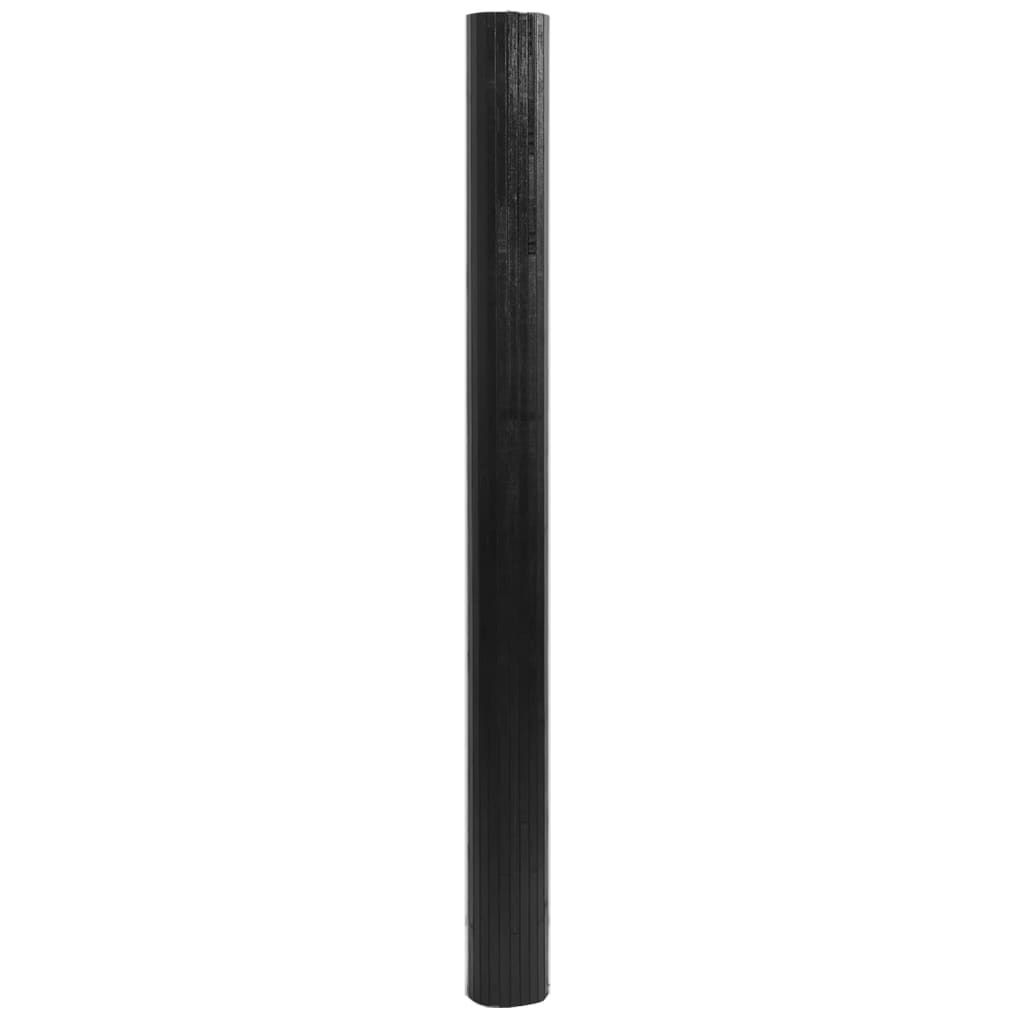 Tepih pravokutni crni 80 x 300 cm od bambusa