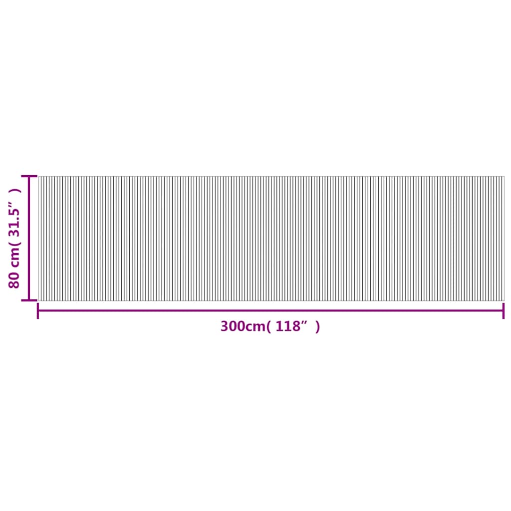 Tepih pravokutni smeđi 80 x300 cm od bambusa