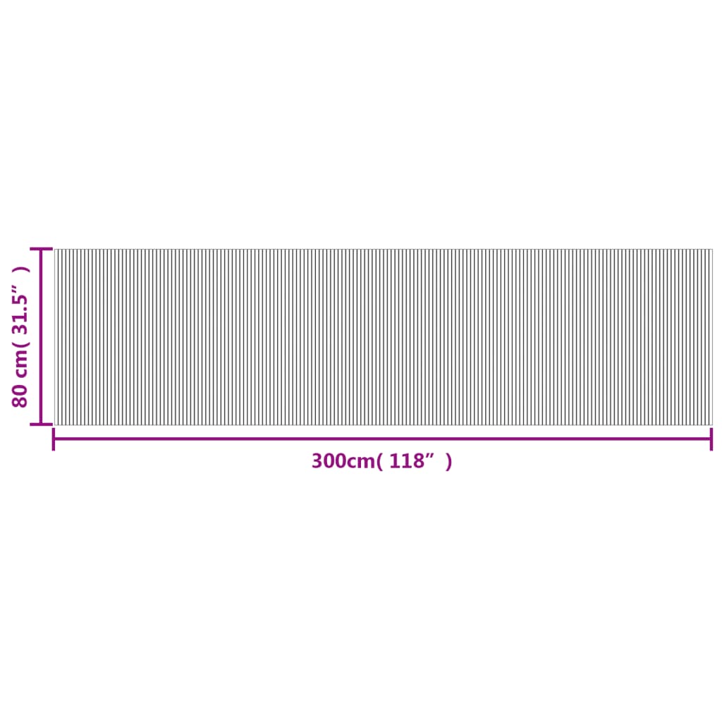 Tepih pravokutni sivi 80 x 300 cm od bambusa